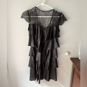 Stunning BCBG MAXAZRIA lace and ruffled cocktail/formal dress